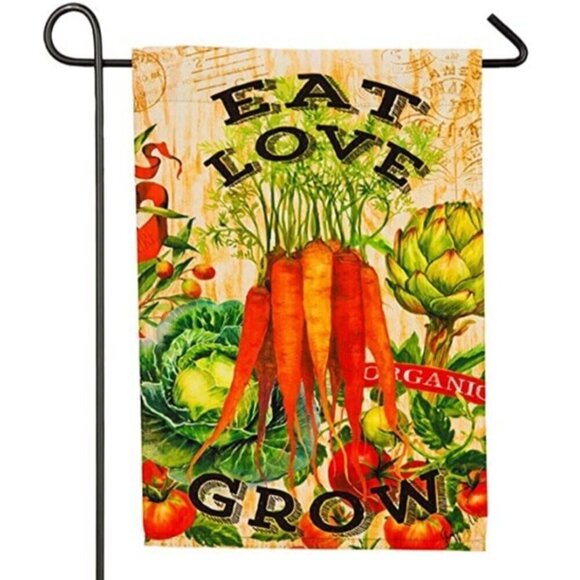 Evergreen Flags Other - Garden Yard Flag Eat Love Grow 12.5 in X 18 in Lawn Decoration Vegetable Garden